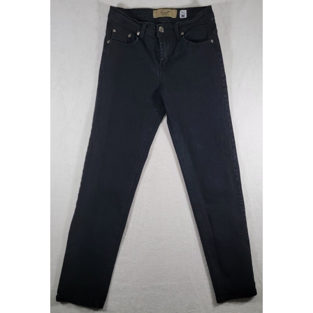 Original Penguin Women's Jeans Size 14 Mid-Rise Straight Leg Black Denim